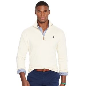 Polo Ralph Lauren French Rib 1/4 Zip Cream Sweater